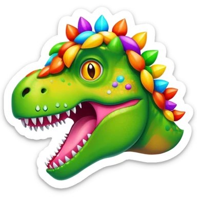 festive t-rex face sticker