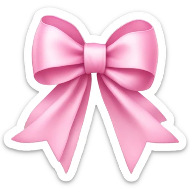 light pink ribbon bow sticker