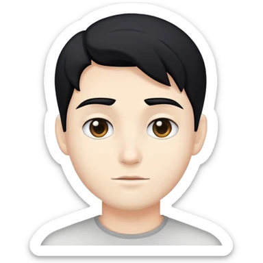 young man with white skinn and black hair sticker
