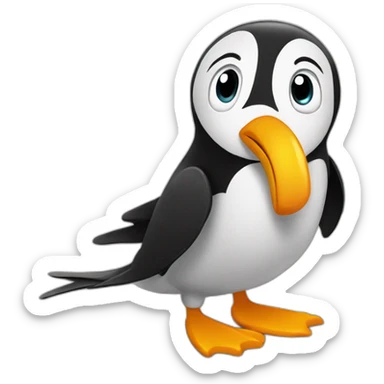 Pingouin envoyant un coeur  sticker