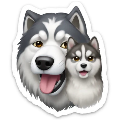 Drama masks with malamute  sticker