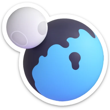 Pluto with icy blue and white surface sticker
