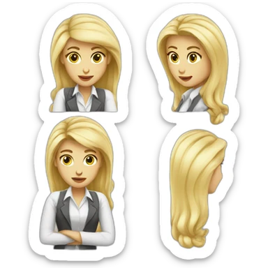 create an blondie women executive thinking emoji sticker