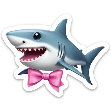 Cute shark with a pink bow sticker