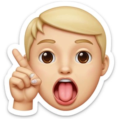 Face with tongue out and tapping thumb and pointer finger  sticker