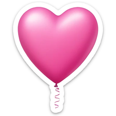 Balloon pink heart sticker