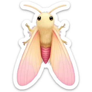 Fluffy pretty Rosy maple moth no mouth sticker