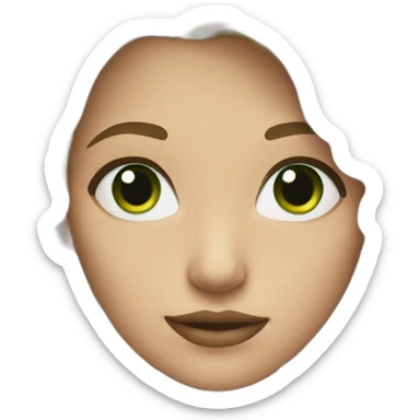 girl with dirty blonde hair dark eyebrows and dark green eyes sticker