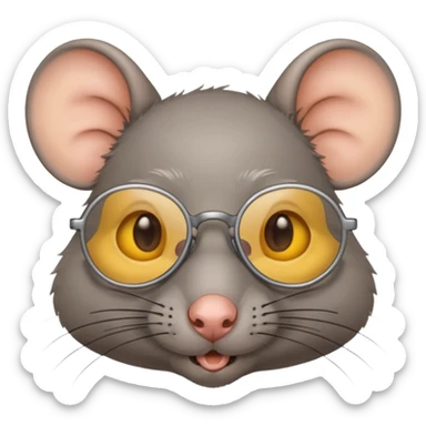 Ratón con lentes amarillos sticker