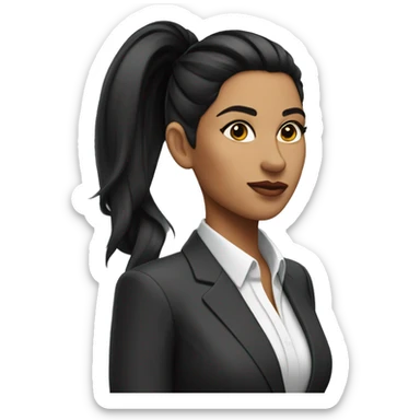 ceo latina woman with slick back ponytail black hair  sticker
