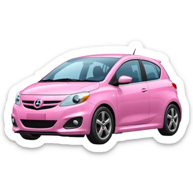 Create a pink hatchback car sticker