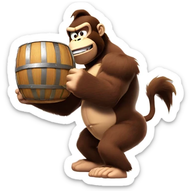 donkey kong throwing barrels  sticker