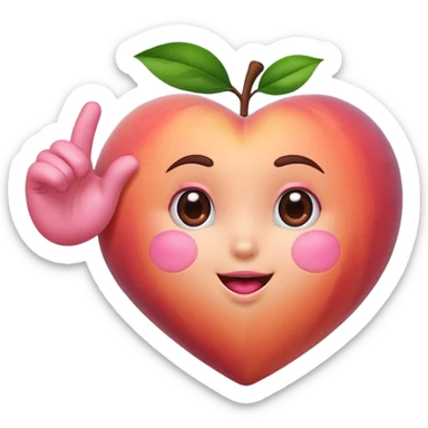 Peach with heart and slap and shake sticker
