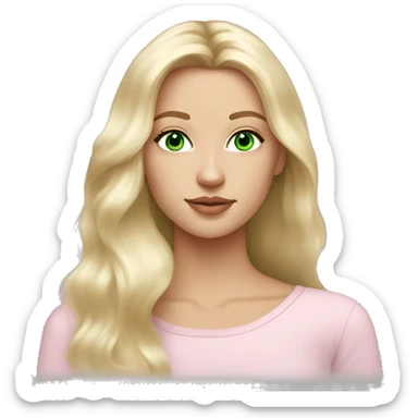 my beautiful blonde, green eyed, russian friend, with beautiful hair, that look like a super model with light pink long sleeve sticker