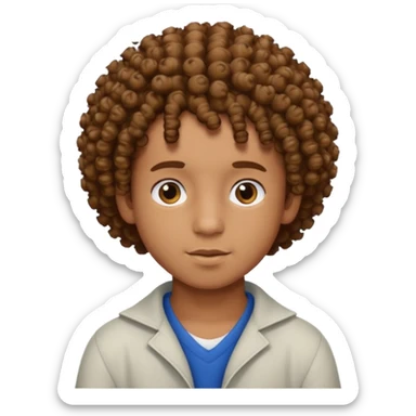Curly, dominican boy, Phototype III sticker