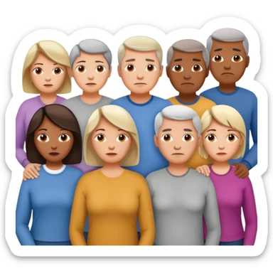 a gathering of middle aged adults as a support group sticker