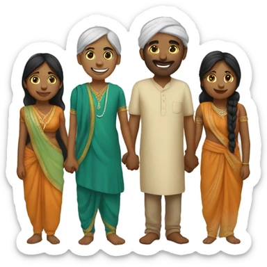 Indian group of people are holding hands sticker