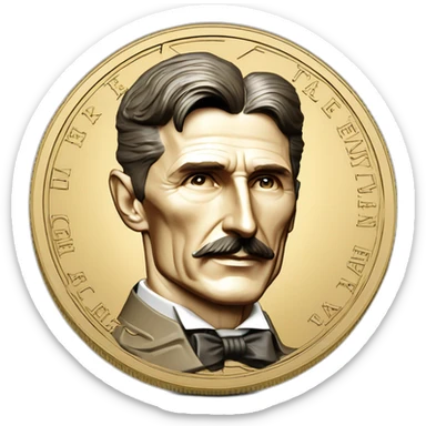nikola tesla coin money serbia sticker