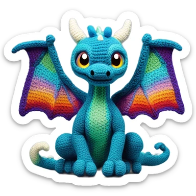 Crochet dragon sticker
