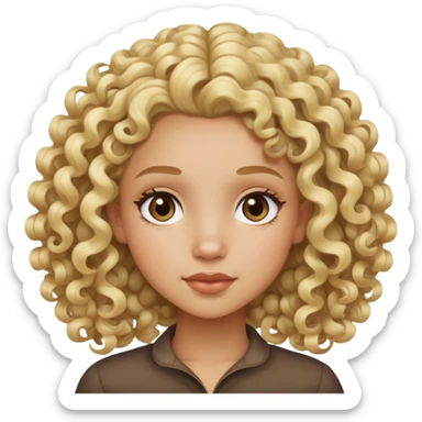 blonde mixed-race girl with curls sticker