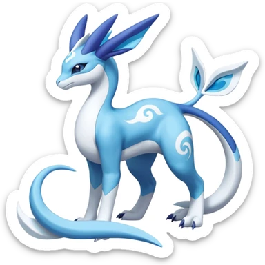 lugia-dragonair-suicune-Glaceon-hybrid, full body sticker