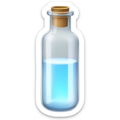 glass experiment vial, transparent, with no materials in, without cap sticker