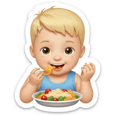 eating food well baby sticker