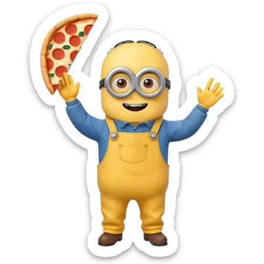 make me a minion dabbing on a pizza  sticker