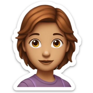 Fille brune avec un garçon roux sticker