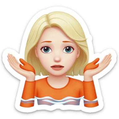 womman drowing herself whit her hands sticker