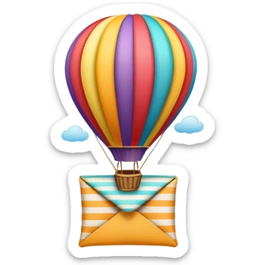 Hot air balloon with striped envelope sticker