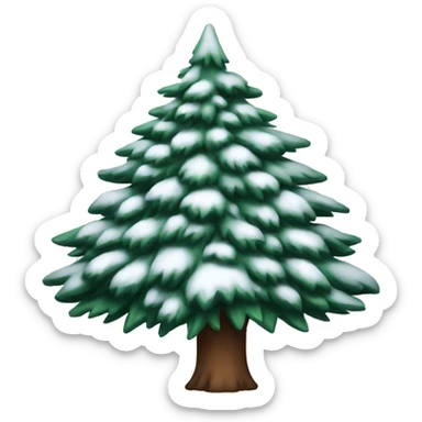 Winter evergreen tree sticker