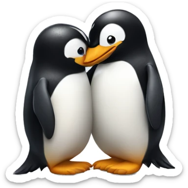 Penguins hugging sticker