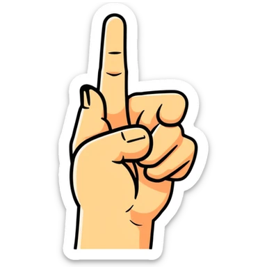 hand showing middle finger gesture sticker