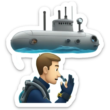 Under the sea sub man sticker