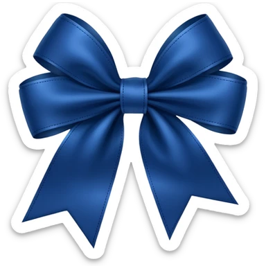 A ribbon bow of blue colour dark blue sticker
