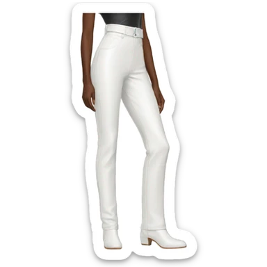 White High waisted straight leg leather pants isolated sticker