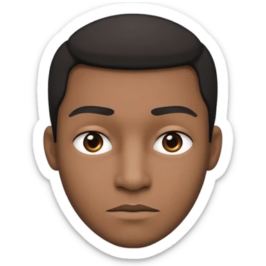 Black and white man looking straightforwards with a blank expression  sticker