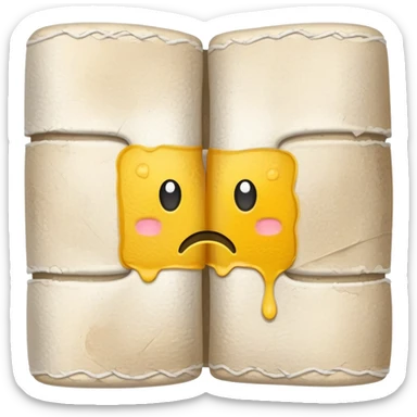 dirty bandage with visible yellow stains sticker