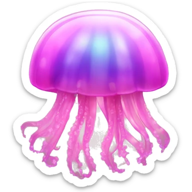pink shimmery iridescent jellyfish sticker