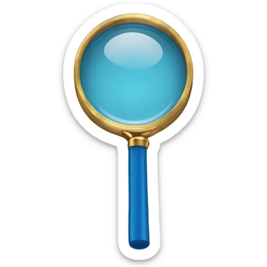blue magnifying glass sticker