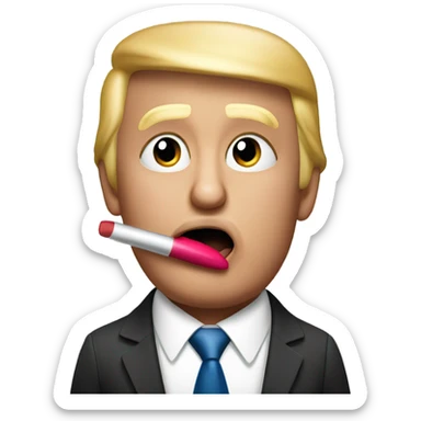 trump putting on lipstick  sticker