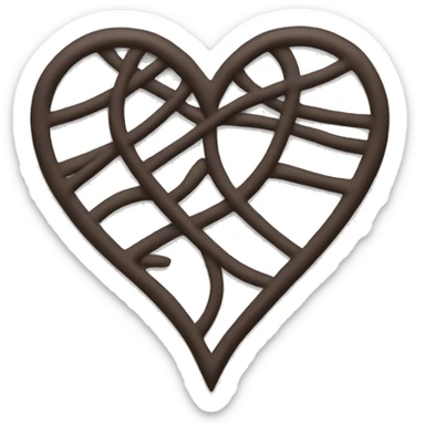 dark brown elegant heart  sticker