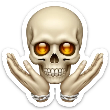 Skull face joining hands sticker