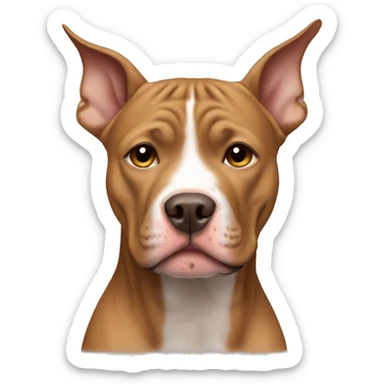 Light brown pitbull with ears cut sticker