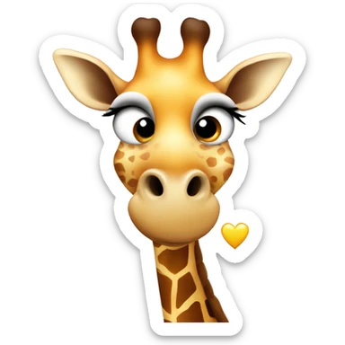 Love-struck giraffe blowing a kiss with heart-shaped eyes. sticker