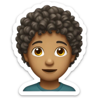 Kid with curly hair sticker