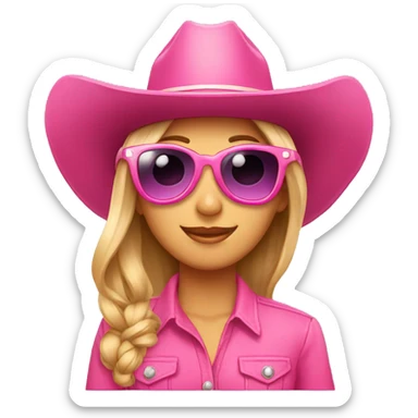 Pink sunglasses and cowgirl hat sticker