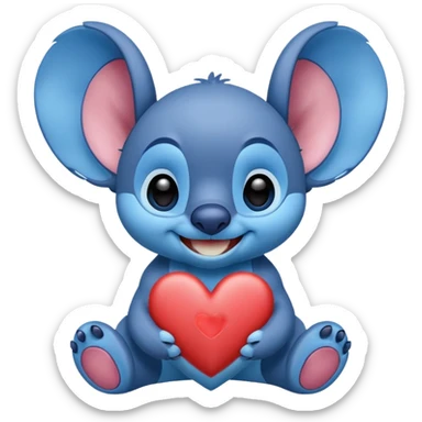 Stich making a Heart  sticker