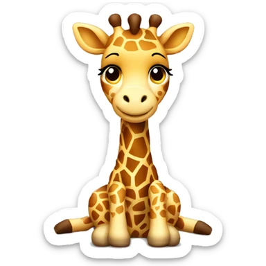 Cute little giraffe sitting sticker